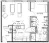 1 Bedroom Floor Plan at South Summit Estates in Phoenix Arizona